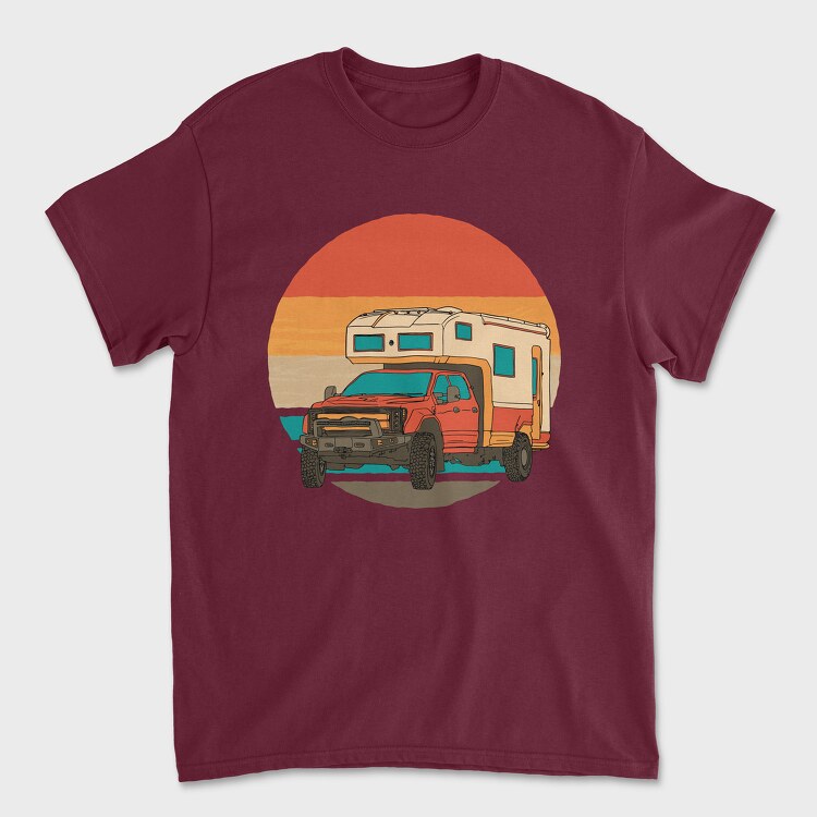 Retrosunset Camper, Unisex Men's T-Shirt