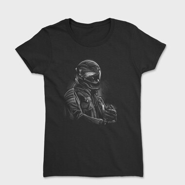 Helmet Rider Monochrome Portrait, Women's T-Shirt