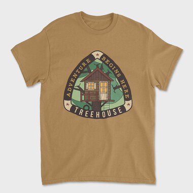 Unisex Men's T-Shirt, Treehouse Adventure Begins Here
