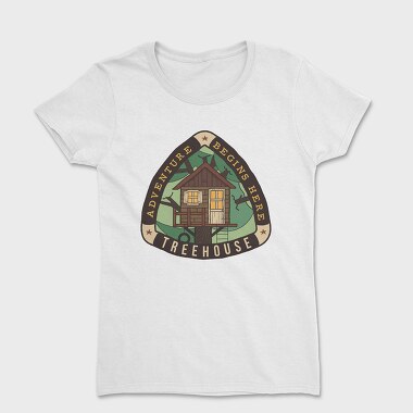 Treehouse Adventure Begins Here, Women's T-Shirt