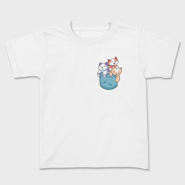 Colored Cats Pocket, Kids' T-Shirt