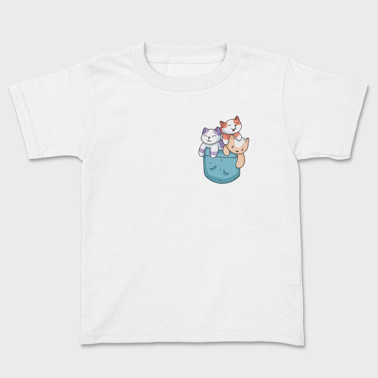 Colored Cats Pocket, Kids' T-Shirt