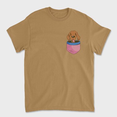 Vizsla Dog Pocket, Unisex Men's T-Shirt