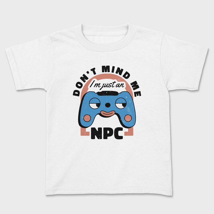 Gamer Retro Cartoon Npc, Kids' T-Shirt