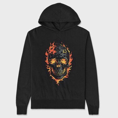Gothic Skull on Fire, Унисекс Мъжко Суичър