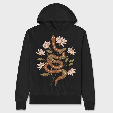Snake and Flowers, Unisex Men's Hoodie