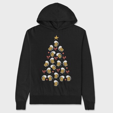 Beer Christmas Tree, Unisex Men's Hoodie