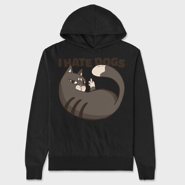 Cat Hate Dogs, Unisex Men's Hoodie