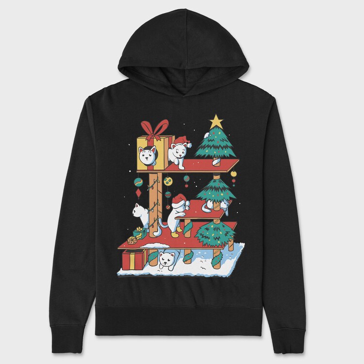 Cat House Christmas, Unisex Men's Hoodie