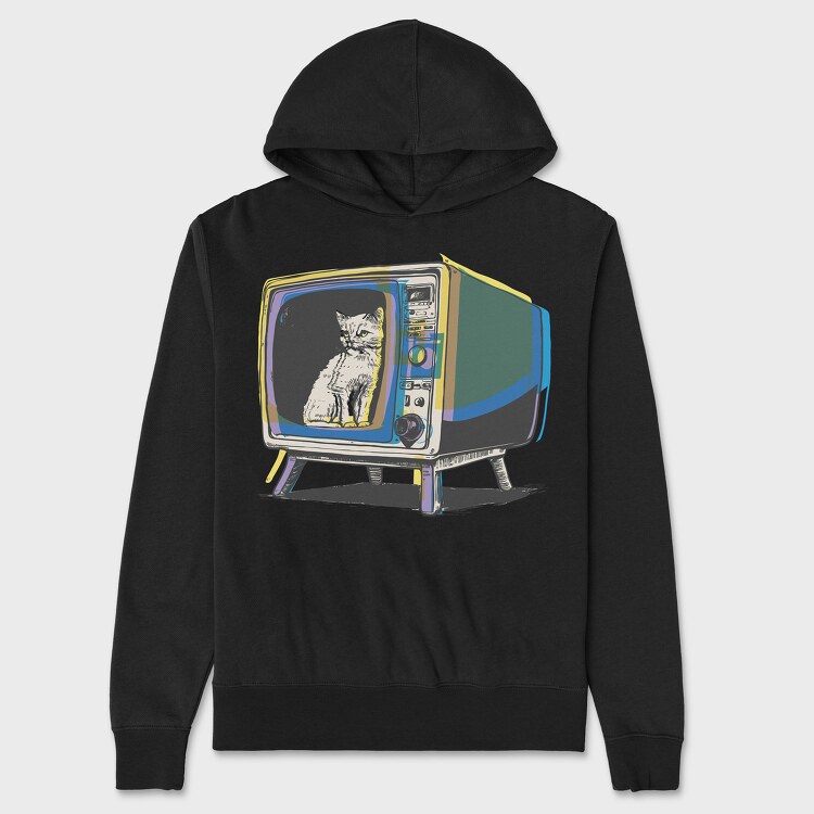 Cat Inside Tv, Unisex Men's Hoodie
