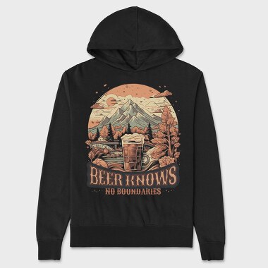 Beer Knows No Boundaries, Unisex Men's Hoodie