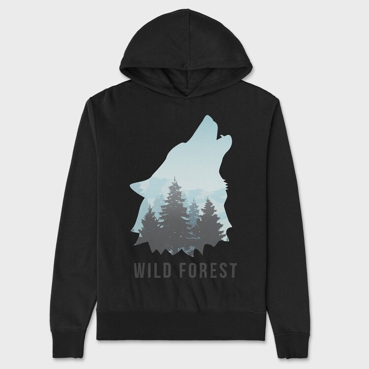 Wild Forest Wolf, Унисекс Мъжко Суичър