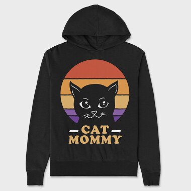 Cat Mommy Retro Sunset, Unisex Men's Hoodie