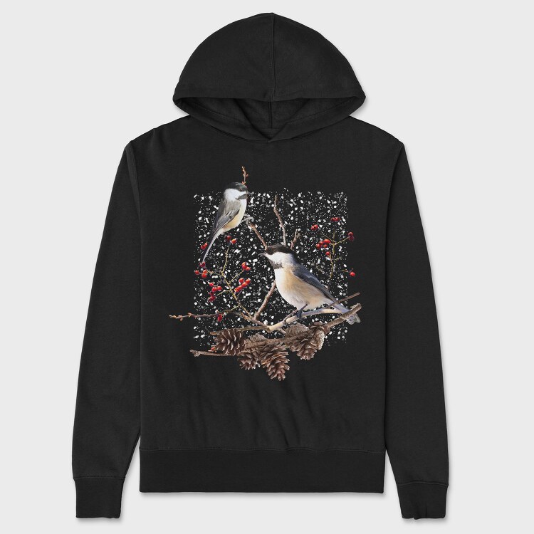 Chickadee Bird, Унисекс Мъжко Суичър