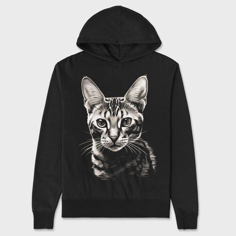 Cat Portrait, Unisex Men's Hoodie