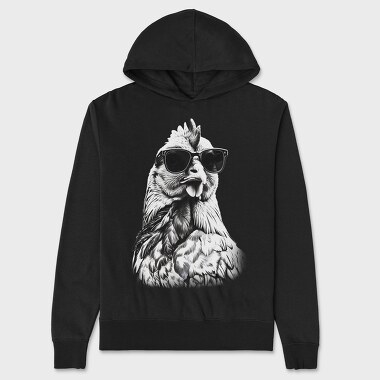 Chicken Monochrome Sunglases, Unisex Men's Hoodie