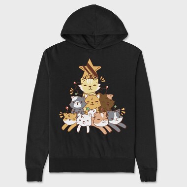 Cat Tree Christmas, Unisex Men's Hoodie
