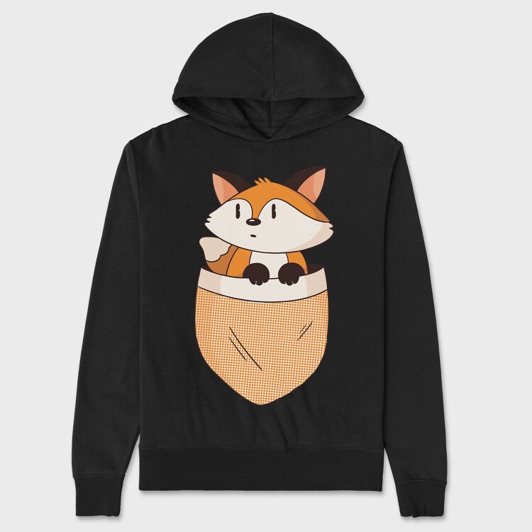 Pocket Fox, Unisex Men's Hoodie