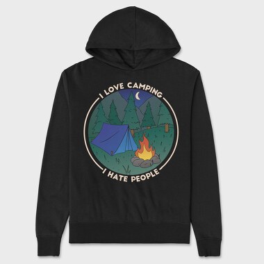 Love Camping Hate People, Unisex Men's Hoodie