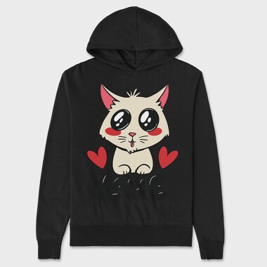 Love Cute Cat, Unisex Men's Hoodie