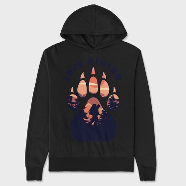 Love Hiking Bear Paw, Unisex Men's Hoodie