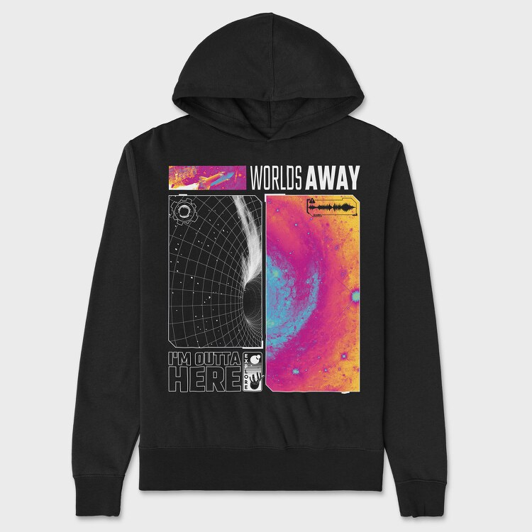 Galaxy Worlds Away, Unisex Men's Hoodie