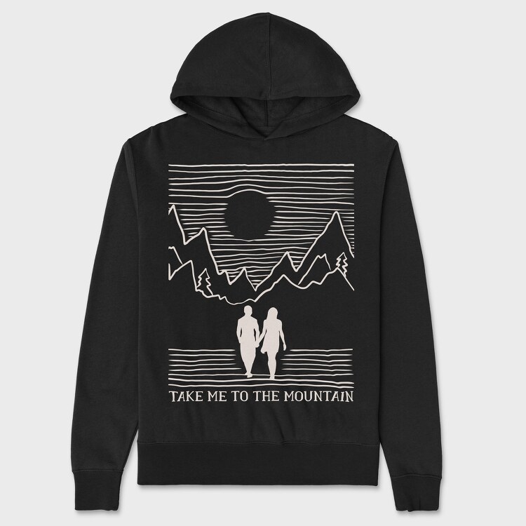 Take Me to the Mountain Monochrome, Унисекс Мъжко Суичър