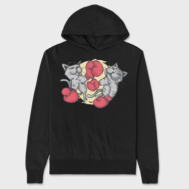 Boxing Cats, Unisex Men's Hoodie