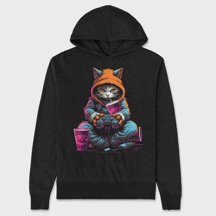 Gamer Cat, Unisex Men's Hoodie