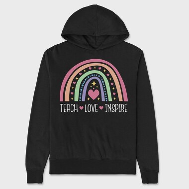 Teach Love Inspire Rainbow, Унисекс Мъжко Суичър