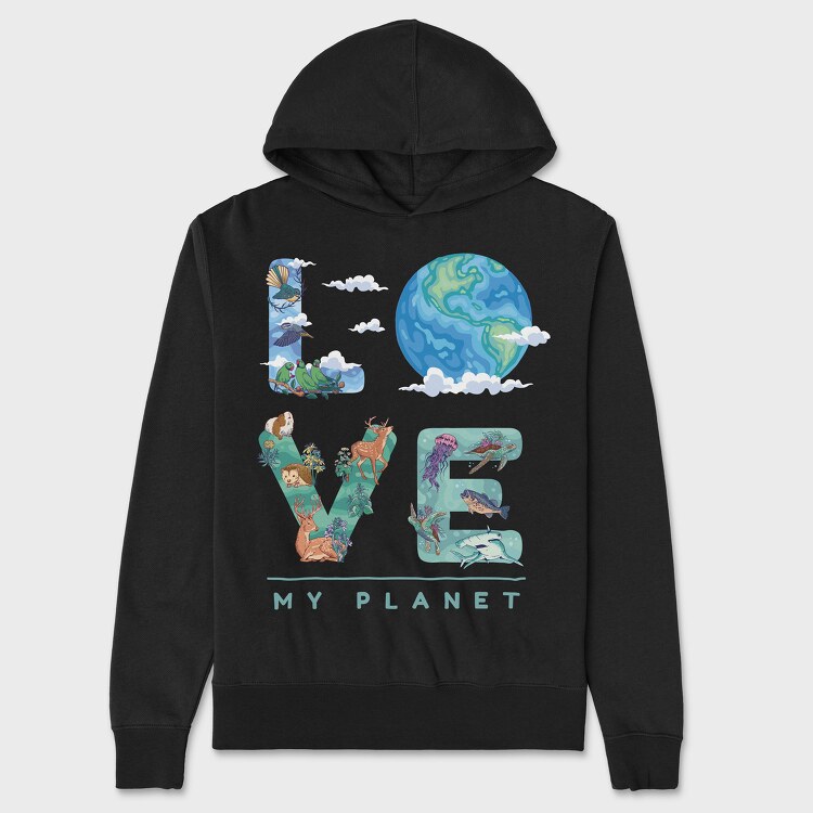 Love My Planet, Унисекс Мъжко Суичър