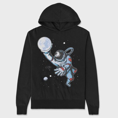 Astronaut Moon Basket, Unisex Men's Hoodie