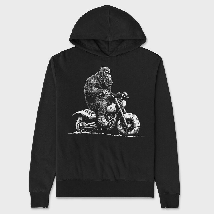 Big Foot Motorcycle, Unisex Men's Hoodie