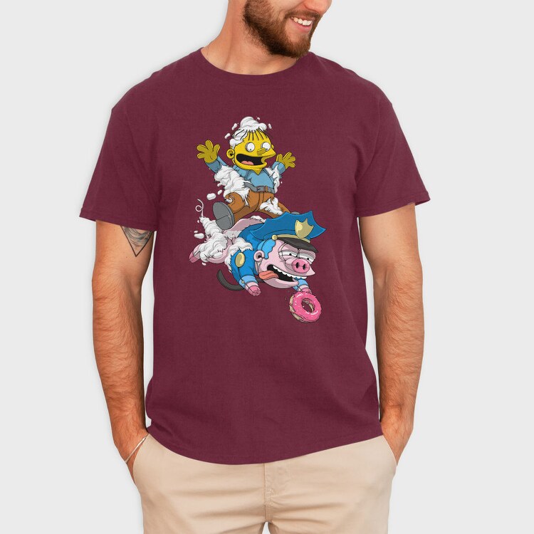 Skeletons Couple Guitar Moon, Unisex Men's T-Shirt