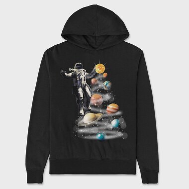 Astronaut Planets Christmas Tree, Unisex Men's Hoodie