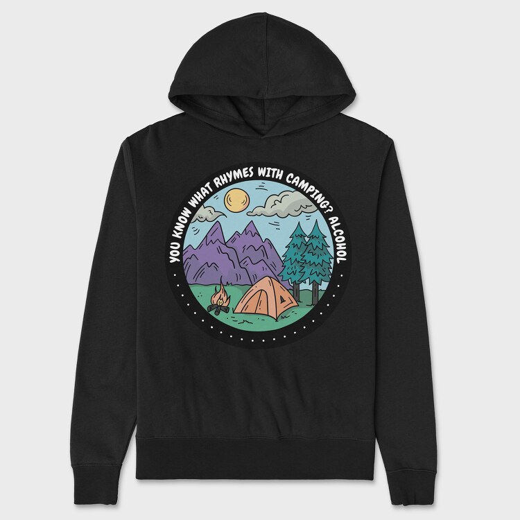 Camping Quote Alcohol, Унисекс Мъжко Суичър