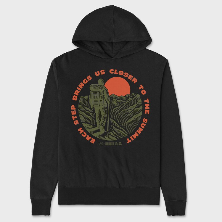 Each Step Brings Us Closer to the Summit, Unisex Men's Hoodie