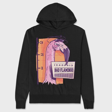 Bad Flamingo, Unisex Men's Hoodie