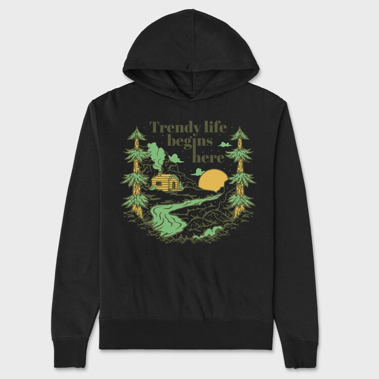 Trendy Life Forest, Unisex Men's Hoodie