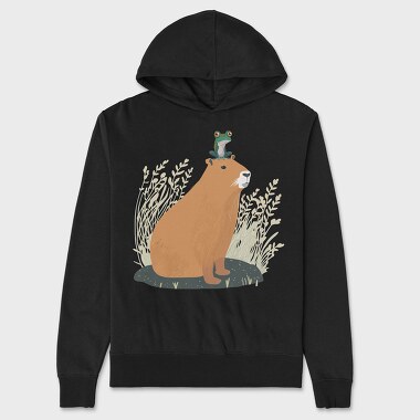 Capybara and Frog, Unisex Men's Hoodie