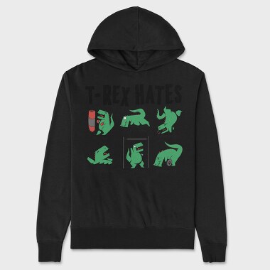 Trex Hates, Unisex Men's Hoodie