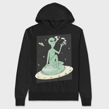 Marijuana Weed Alien, Unisex Men's Hoodie