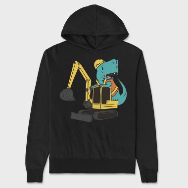 Unisex Men's Hoodie, Dinosaurexcavator