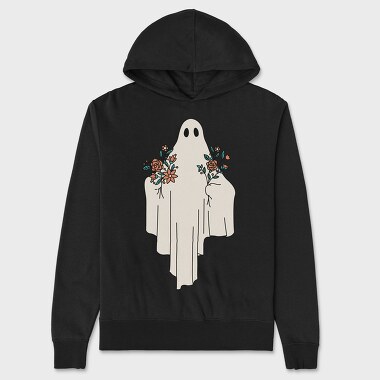 Ghost With Flowers, Unisex Men's Hoodie