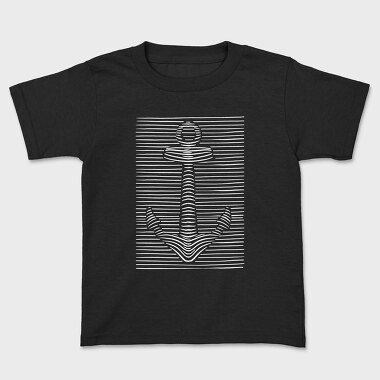 3D Illusion Anchor, Kids' T-Shirt