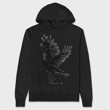 Ink Crow, Unisex Men's Hoodie