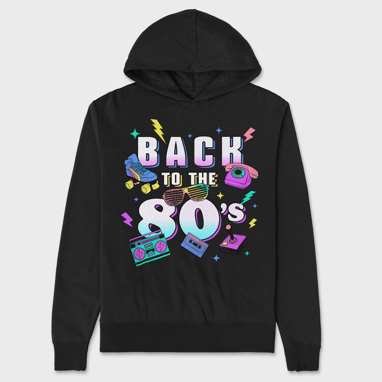 Back to the 80 S, Unisex Men's Hoodie