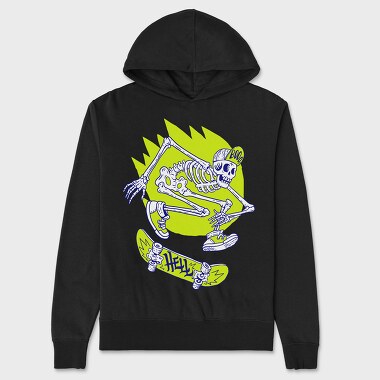 Halloween Skate Skeleton, Unisex Men's Hoodie