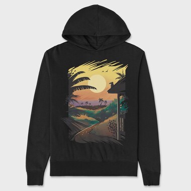 Hawaiian Landscape, Unisex Men's Hoodie