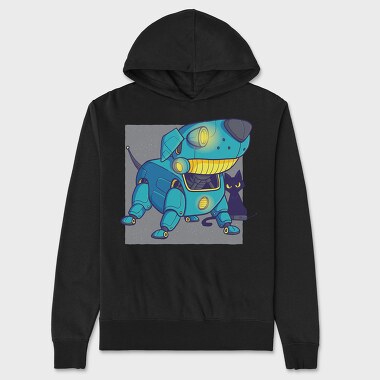 Dog Blue Robot, Unisex Men's Hoodie
